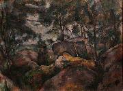Paul Cezanne Rocks in the Forest painting
